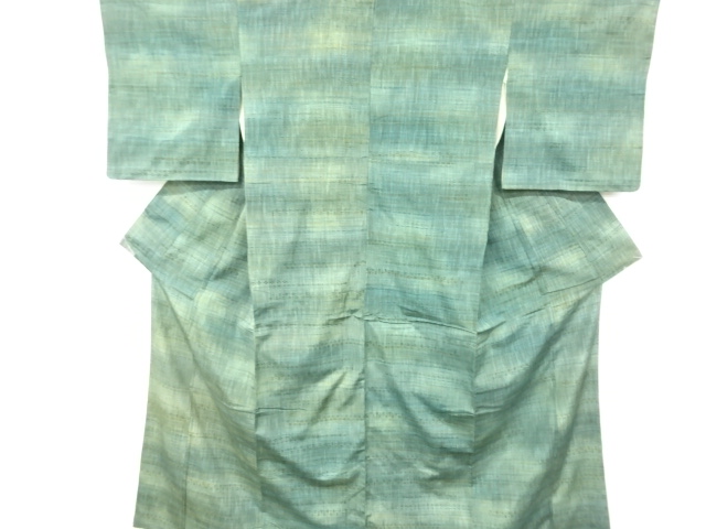 JAPANESE KIMONO / ANTIQUE KIMONO / SILK / TSUMUGI / WOVEN STRIPE